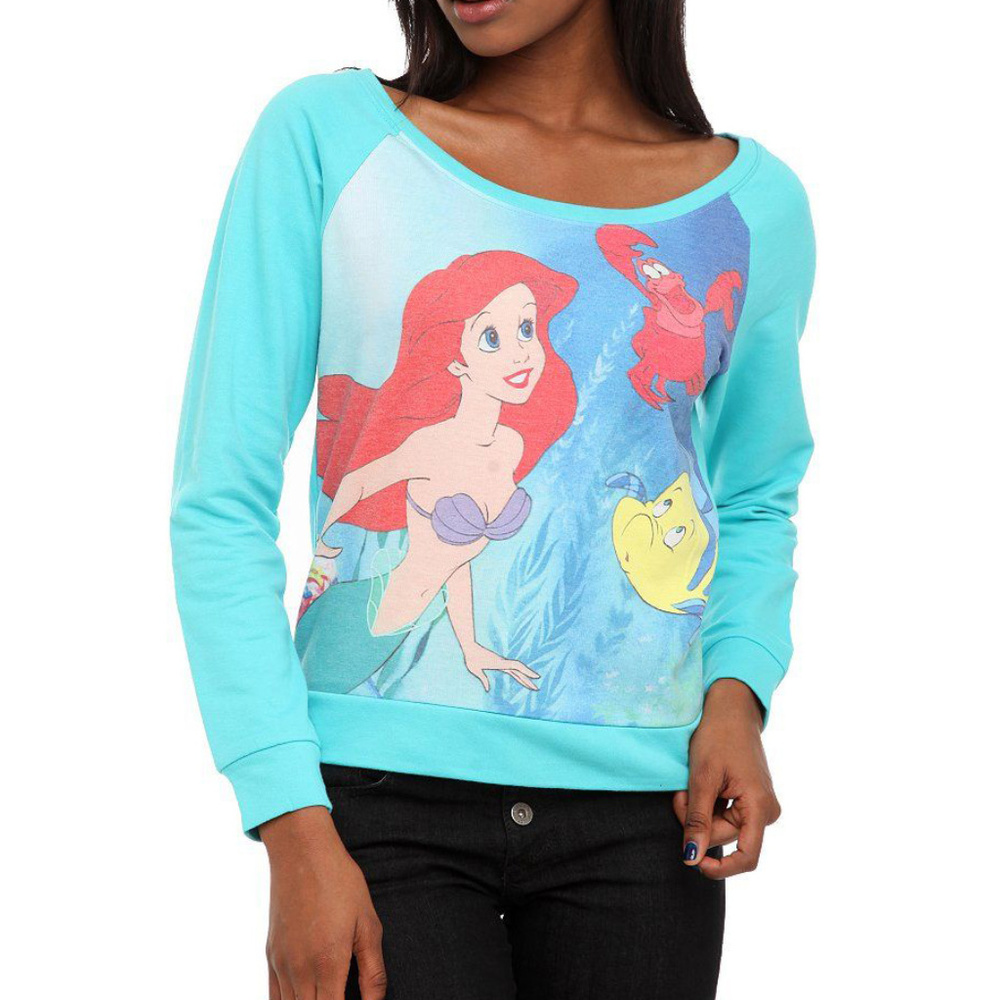Disney Little Mermaid Ariel Raglan Pullover Top M